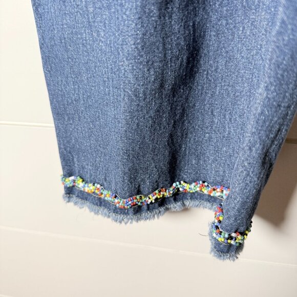 Liz Claiborne LizWear Jean Capris with Multicolored Beading on Hem - Picture 6 of 8